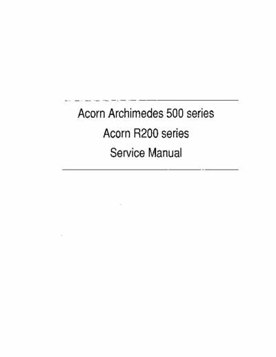 acorn Acorn Computer SM A540sm Acorn Computer SM A540sm service manual